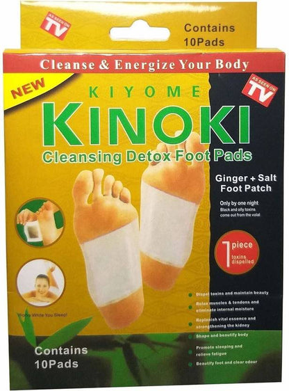 Kinoki Detox Foot Pads – Stress Relief & Body Detox (1 Box = 10 Pads / Buy 1 Get 2 Free)
